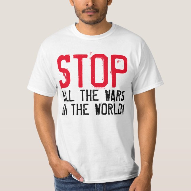 T-shirt Design de texte simple "STOP ALL WARS" (Devant)