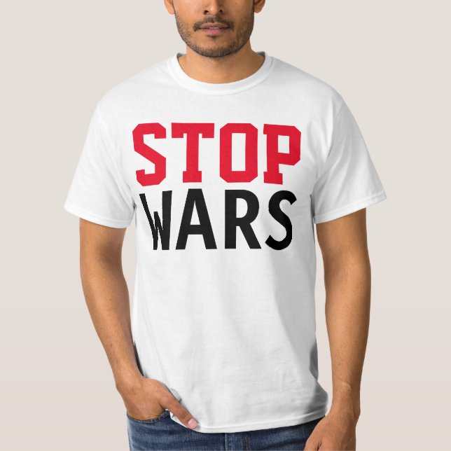 T-shirt Design de texte simple "STOP WARS" (Devant)