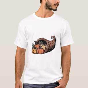 T-shirt Design de Thanksgiving de cornucopia minimaliste C