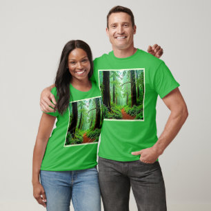 T-shirt Design de tranquillité de la forêt de Redwood