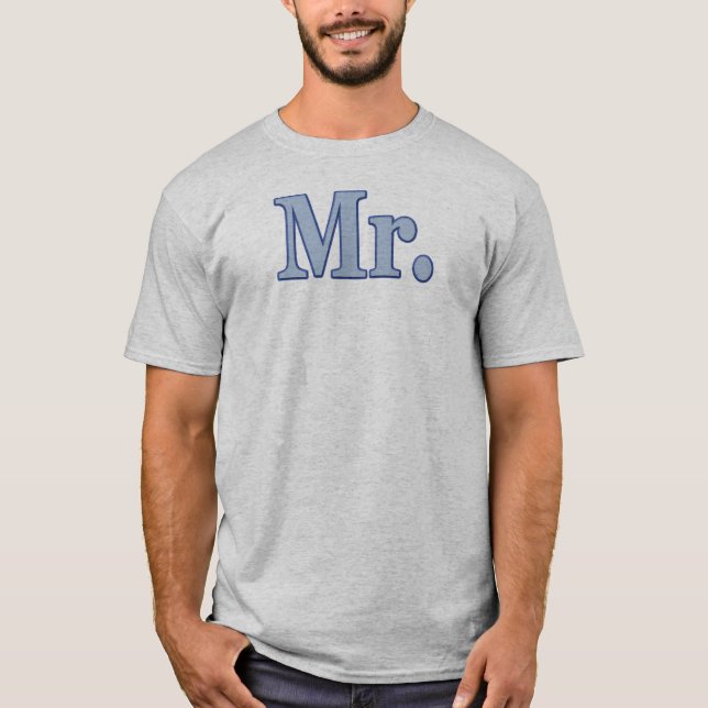 T-shirt Design de typographie bleue MR. (Devant)