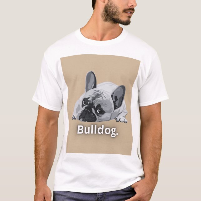 T-shirt Design de visage de bouledogue fort (Devant)