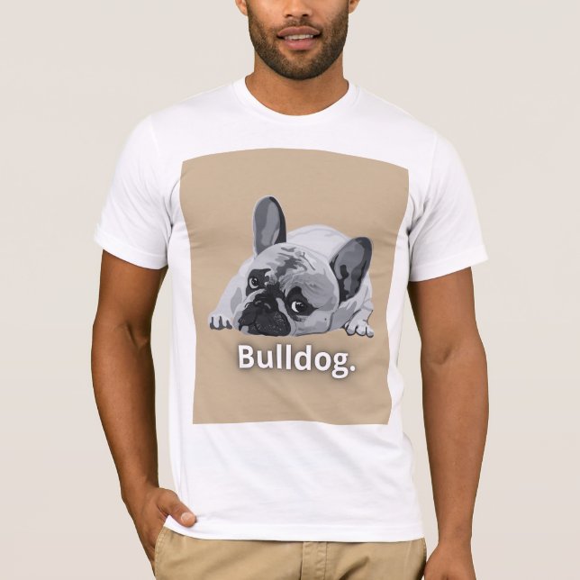 T-shirt Design de visage de bouledogue fort (Devant)
