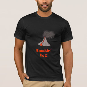 T-shirt Design de volcan chaud fumé — foncé