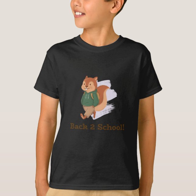 T-shirt design d'écureuil scolaire mignon (Devant)