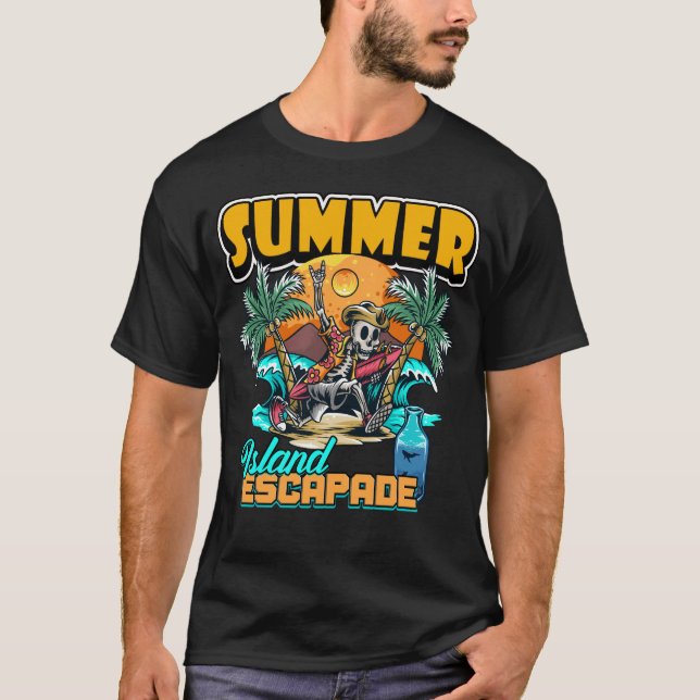 T-shirt Design d'évasion de l'île d'été (Devant)