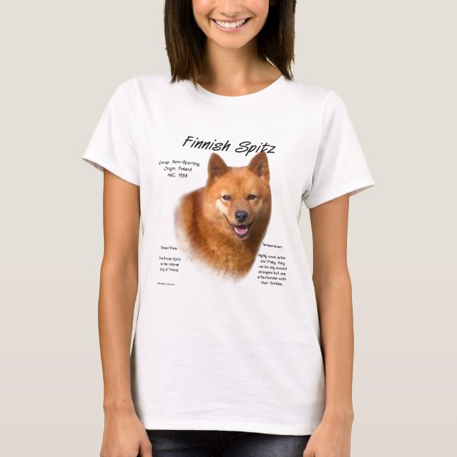 T-shirt Design d'histoire des spitz finlandais (Devant)