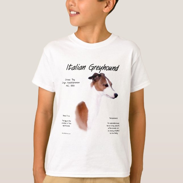 T-shirt Design d'histoire Greyhound italien (Devant)