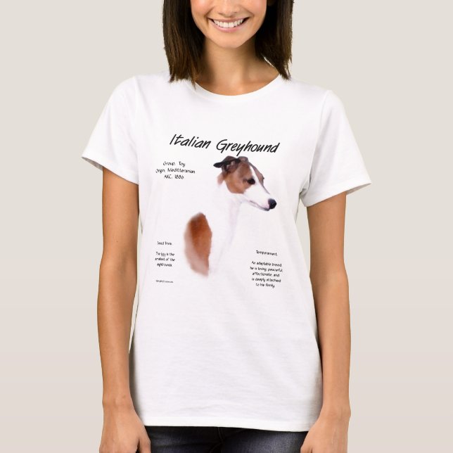 T-shirt Design d'histoire Greyhound italien (Devant)