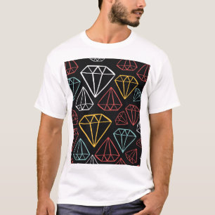 T-shirt Design diamant vintage, motif transparent