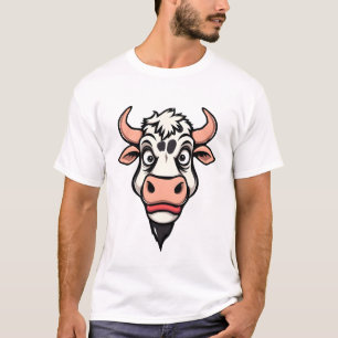 T-shirt Design d'impression de vache de dessin