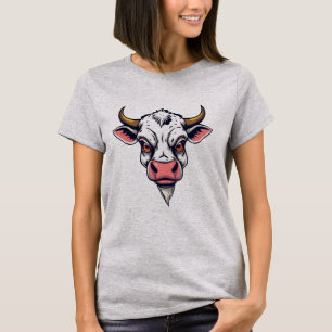 T-shirt Design d'impression de vache de dessin
