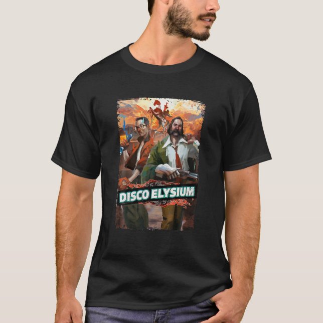 T-shirt Design Disco Jouer Vidéogames Art Classique Elysiu (Devant)