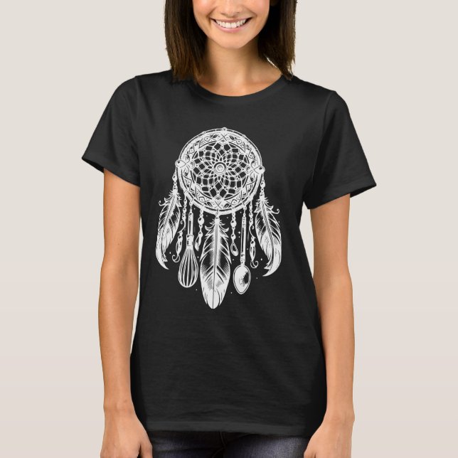 T-shirt Design Dreamcatcher Avec Plumes Pour Bohemian Des (Devant)