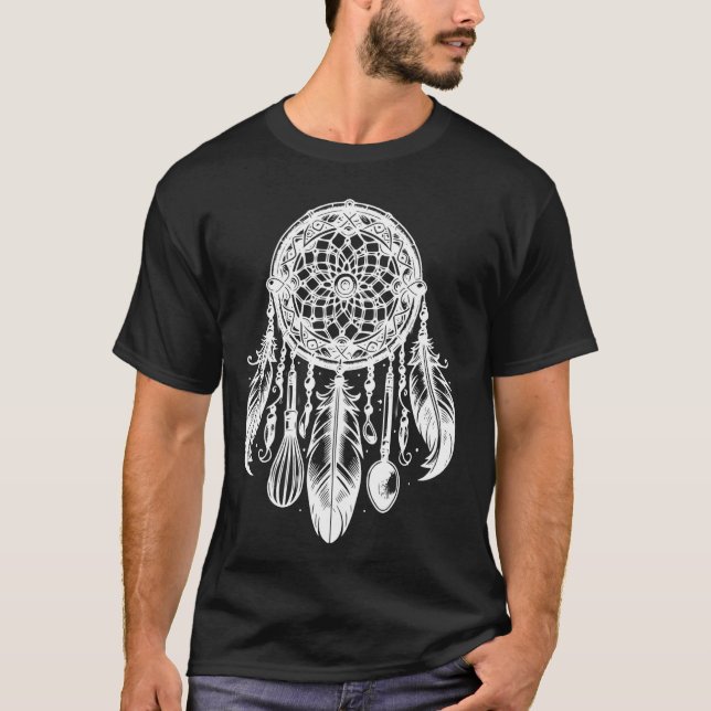 T-shirt Design Dreamcatcher Avec Plumes Pour Bohemian Des (Devant)