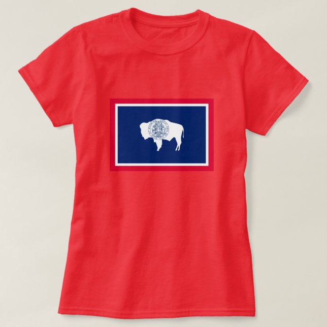 T-shirt Design du drapeau d'état du Wyoming (Design devant)