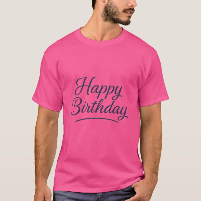 T-shirt Design élégant de calligraphie d'anniversaire (Devant)