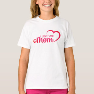 T-shirt Design élégant I Love Maman Texte pour les mères j