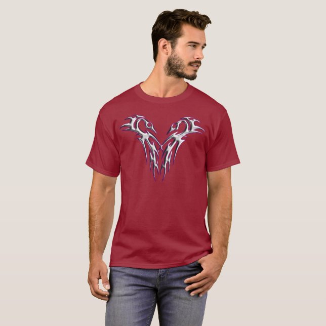 T-shirt design en argent Dragon Crest (Devant entier)