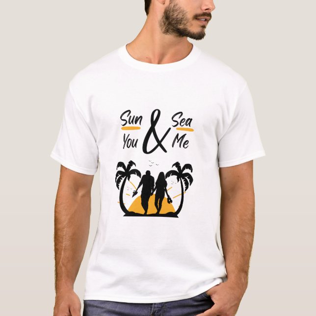 T-shirt Design été Sun And Sea You & Me (Devant)