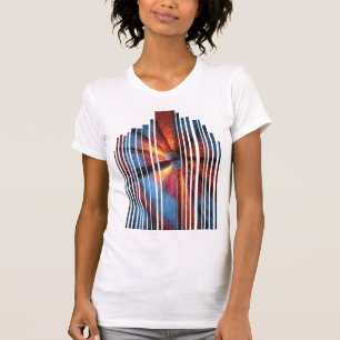 T-shirt Design fléchette impact coloré style glitch art