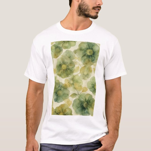T-shirt Design floral aquarelle délicat (Devant)