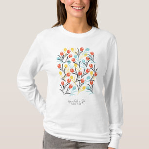 T-shirt Design floral Motif de Tulipe en blanc