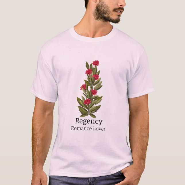 T-shirt Design floral rouge avec Regency Romance Lover (Devant)