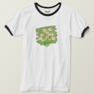 T-shirt Design floral rustique sur Arrière - plan vert