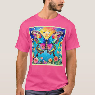 T-shirt Design floral vibreur papillon