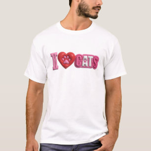 T-shirt Design Fun & Funky Rose "J'ADORE LES CHATS"