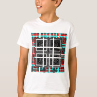 Design graphique À damiers noir, blanc et rouge
