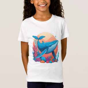 T-Shirt Design Graphique Coloré D'Une Baleine