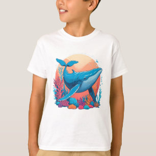 T-shirt Design Graphique Coloré D'Une Baleine