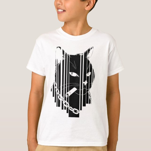 T-shirt Design graphique de chat cool (Devant)