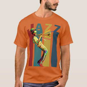 T-shirt Design Jazz Retro avec un trompette jazz