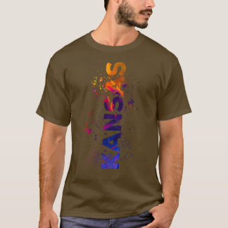 T-shirt Design Kansas coloré créatif