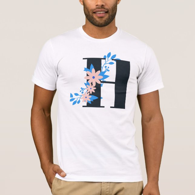 T-shirt Design : lettre "H", numéro de conception 1. (Devant)