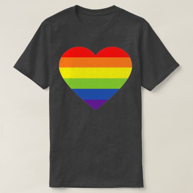 T-shirt Design LGBTQ Rainbow Heart (Design devant)
