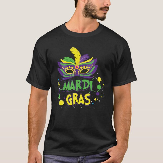 T-shirt Design Mardi Gras Masque couleur Queen Carnival Pi (Devant)
