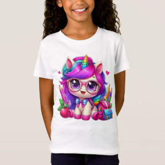 T-Shirt Design mignon avec un prêt pour l'école licorne