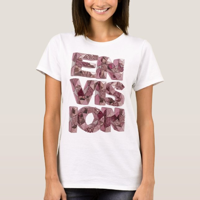 T-shirt Design Moderne ENVISION Rose Iconique (Devant)