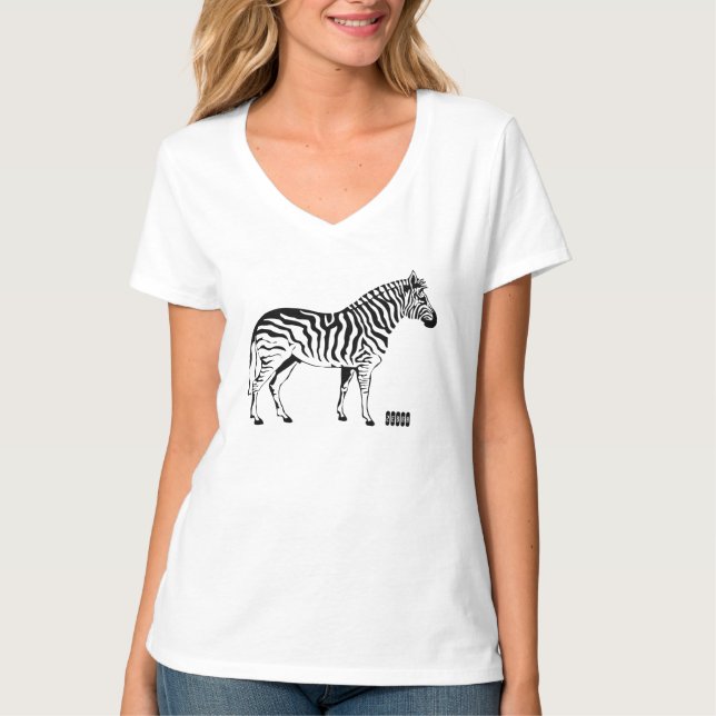 T-shirt Design moderne imprimé zèbre pour son blanc (Devant)