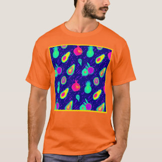 T-shirt Design Motif de fruits de néon vibreux