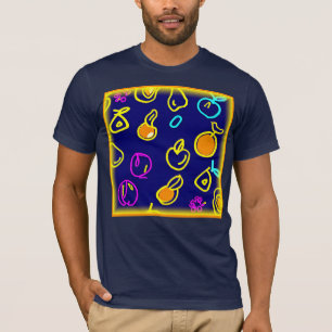 T-shirt Design Motif dynamique de fruits néons