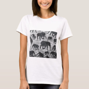 T-shirt Design Motif en béton éléphant