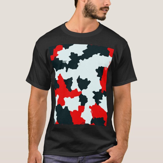 T-shirt Design Motif noir rouge fractal (Devant)