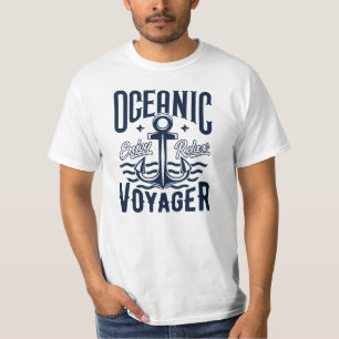 T-shirt Design nautique en Royal Blue-Oceanic Voyager