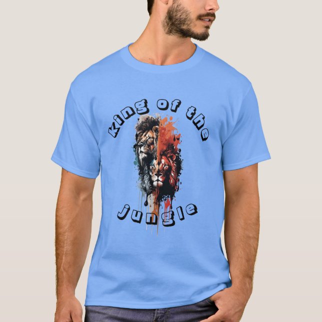 T-shirt design noir t shar t lion t sharit polo (Devant)