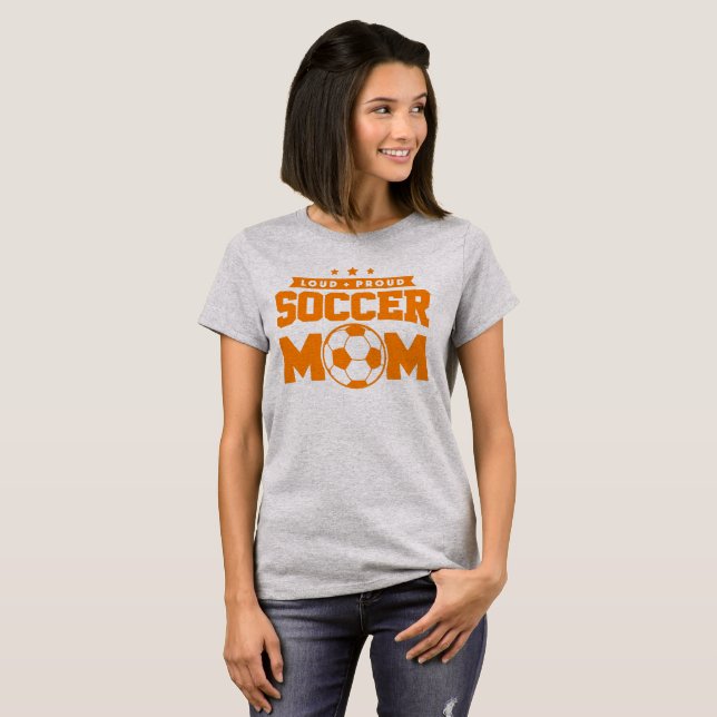 T-shirt Design Orange Loud Fier Soccer (Devant entier)